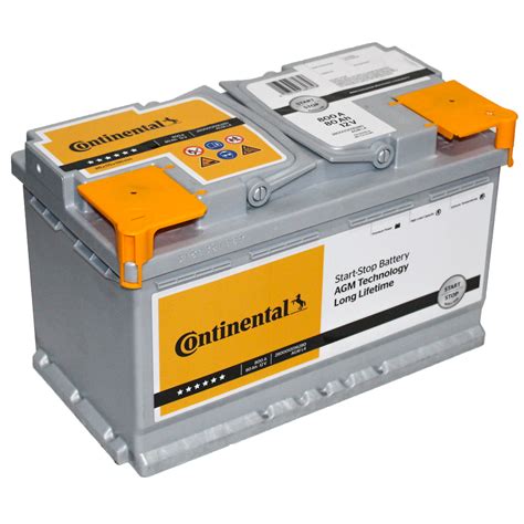 batteria auto agm 80 ah 800a start-stop 12v